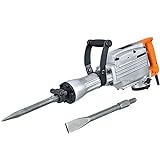 CCTi 2200 Watt Electric Demolition Jack Hammer 1400 BPM Concrete Breaker, includes Point and Flat Chisels (Model: CDH65A)