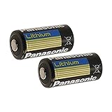 Panasonic BAT002 x 2 CR123A Lithium 3V Photo Lithium Batteries, 0.67' Dia x 1.36' H (17.0 mm x 34.5 mm), Black, Gold, Blue (Pack of 2)