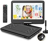 Feihe 14 Inch Portable TV/DVD Player Combo with HD Swivel LED Screen and Digital TV ATSC Tuner/HDMI/USB/AV/Audio, Region Free, Built-in Battery, Dual High Volume Stereo Speakers