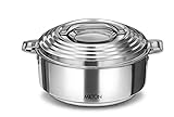 Milton Galaxia 1500 Insulated Stainless Steel Casserole, 2090 ml | 50 oz| 1.58 qt. Thermal Serving Bowl, Keeps Food Hot & Cold for Long Hours, Elegant Hot Pot Food Warmer Cooler, Silver