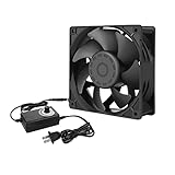Qirssyn High cfm Computer Fan 120mm x 38mm 110V 220V AC Powered Variable Speed Fan Cooling Components for Receiver Xbox DVR Playstation Mining Rig Case Server Cabinet Grow Tent GPU Workstations