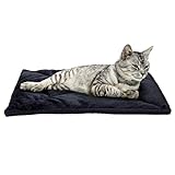 Furhaven ThermaNAP Quilted Faux Fur Self-Warming Pet Bed Pad - Black, Small
