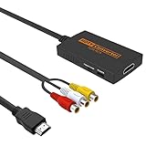 IQIKU RCA to HDMI Converter, AV to HDMI Adapter with HDMI Cable for N64/SNES/GAME CUBE/WII/PS1/PS2/XBOX/DVD ect.