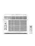 Midea MAW06R1CWT EasyCool Window Air Conditioner, Fan-Cools, Circulates and Dehumidifies up to 250 Sq Ft, Reusable Filter, LCD Remote Control, 6,000 BTU(2024 New), White