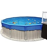 27-Feet Round Leaf Net Cover for Above Ground Pools, Fits 24’ Round Pool, Works Well with Solar Covers, Keeps Leaves Out of Your Pool- 27ft Blue