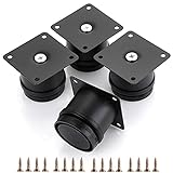 OwnMy 4PCS 2 Inch Stainless Steel Furniture Legs Feets Metal Cabinet Desk Legs, Adjustable Round Metal Furniture Risers Replacement Legs Corner Feets Heavy Duty Table Leg Extenders for Sofa Chair