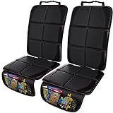 Gimars 2Packs XL 5-Layer Thickest EPE Padding Car Seat Protector for Child Car Seat, Waterproof 600D Fabric Car Seat Protector with Nonslip Backing,Storage Pockets for SUV, Sedan, Truck, Leather Seats
