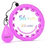 JLoibao Weighted Hula Circle with 26 Links(56 Inch) for Adults Weight Loss, Infinity Hoop Plus Size, for Women Smart Exercise Equipment