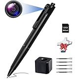 Oeqrqdat 4K Hidden Pen Camera HD Video Recorder Gear Mini Body Camera Portable Pocket Cam Spy Camera Pen with Pen Base Stand for Business, Meeting, Learning, Security