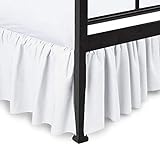 Ruffled Bed Skirt with Split Corners - White, Full, 24 Inch Drop Bedskirt Expertise Tailored fit Wrinkle Free Dust Ruffled Bed Skirt (Available in All Bed Sizes and 10 Colors)