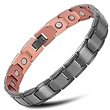 THE NORTH RING Men's Pure Copper Bracelet Magnetic Therapy Bracelet 8.5inch Adjustable Relieve Arthritis and Carpal Tunnel Migraine Tennis Elbow Pain