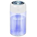 Mini Humidifier, 400ml Desktop Portable Humidifiers, 7 Color LED Night Lights 2 Mist Modes Auto Shut-Off Quiet Humidifier for Home Plant Baby Bedroom Travel Car Office Room