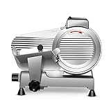 Zomagas Meat Slicer Machine,10 inch Commercial Meat Slicer, 240W Frozen Meat Cheese Deli Slicer,Premium Chromium-plated Steel Blade Semi-Auto Foody Slicer for Commercial and Home Use,Low Noises