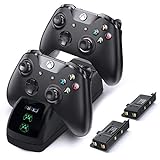 Xbox One Controller Charger,Rechargeable for Xbox One, Xbox One X, Xbox One S, Dual Xbox Charging Station with 2pcs 1200mAh Rechargeable