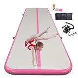 Gymnastics Mat Air Track Tumbling Mat 10ft 13ft 16ft 20ft Inflatable Tumble Track Air Mat Gymnastic Equipment for Home Kids Cheer Tumbling Training with Electric Air Pump (3m, Pink)