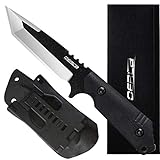 Oerla TAC Knives OLX-004 Fixed Blade Outdoor Duty Straight Knife 420HC Stonewashed Steel Field Knife Camping Knife with G10 Handle Waist Clip EDC Kydex Sheath (Black)