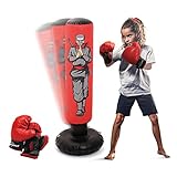 Inflatable Kids Punching Bag with Boxing Gloves, 47' High Free Standing Bounce Back Bag for MMA, Karate, Taekwondo and Kick, Gifts for Kids, Boys and Girls