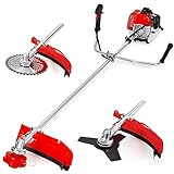 Gas String Trimmer 3-in-1 Combo, 18-Inch Cutting Path Cordless Weed Wacker with Detachable Edger/Brush Cutter, 42.7cc 2-Cycle Weed Eater Gas Powered for Grass and Bush
