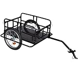 Polar Aurora Bike Cargo Trailer w/Universal Bicycle Coupler, 16'' Wheels, Foldable Bicycle Cart Wagon for Carrying Groceries, Luggage, Tools