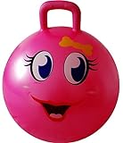 AppleRound Hippity Hoppity Jumping Ball with Ball Pump, Bouncy Ball with Handle, 20in/50cm Diameter for Age 7-9, Kangaroo Bouncer, Space Hopper Ball with Handle for Children, Printed Design (Girl)