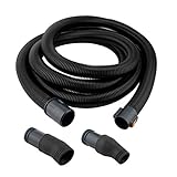 POWERTEC 70257 15 Ft. Dust Collection Hose Kit Hose with 2 Fittings for Woodworking Power Tools Home and Wet/Dry Shop Vacuums