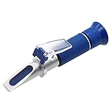Salinity Refractometer for Aquarium Fish, Salt Water Testing, Dual Scale Salinity Tester PPT& Specific Gravity Saline Seawater Refractometer Hydrometer with ATC, Made of Copper Not Cheap Aluminum