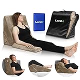 Lunix 3pcs Orthopedic Bed Wedge Pillow Set, Post Surgery Memory Foam for Back, Leg & Knee Pain Relief, Sitting Pillow, Adjustable Pillows for Acid Reflux and GERD for Sleeping, with Hot Cold Pack