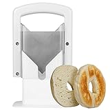 Bagel Cutter Slicer with Safety Handle Household Bagel Slicer Stainless Steel Bagel Precision Cutter Reusable Bread Slicer Portable Muffin Slicer Easy to Clean for Bread Muffin Kitchen 7.1×8.7in