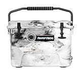 Frosted Frog Camo 20 Quart Ice Chest Heavy Duty High Performance Roto-Molded Commercial Grade Insulated Cooler (White Camo)