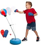 TechTools Punching Bag for Kids, Reflex Boxing Bag with Stand - Kids Toy Boxing Set Includes Kids Boxing Gloves - Height Adjustable, Gifts Idea for Boys Toys and Ages 6-8 Years (Freestanding)