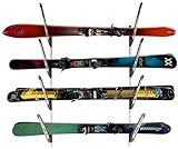 SteelChimp Ski Storage Rack for Garage | 4-Tier Horizontal Ski Rack and Indoor Garage Organizer | Anti-Sway Patent-Pending Arm Wall Mount | USA Designed