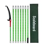 Scalebeard Manual Pole Saw,7.8-26 Ft Extendable Pole Saws for Tree Trimming with Sharp Steel Blade,Lightweight & High Strength Pole Pruner for High Reach Trimming,Palm Tree Maintenance(Bags Included)