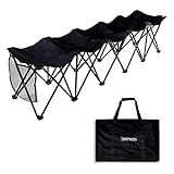 Portable 5-Seater Folding Team Sports Sideline Bench by Trademark Innovations (Black)