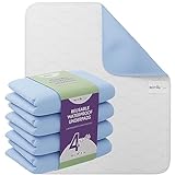 Incontinence Bed Pads - Reusable Waterproof Underpad Chair, Sofa and Mattress Protectors - Highly Absorbent, Machine Washable - for Children, Pets and Seniors (18x24 (Pack of 4), Blue)