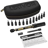 LEXIVON Bike Torque Wrench 1/4-Inch Dr. 15-Piece Kit | 72-Tooth Gear, Dual-Direction Click Type 2~26 Nm / 17.7~230.1 in-lb (LX-191)