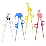 Training Chopsticks, Cute Animal Shape Easy to Use Learning Chopsticks for Kids With attachable for Right or Left Handed Child Adults Beginners (4 pack)