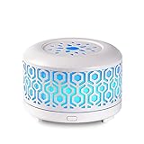 ESTINHOME Waterless Diffuser Cordless Portable Metal Diffuser for Essential Oils for Desk USB Travel Oil Aroma Diffuser for Hotel Home Long Run with Colorful Mood Lights