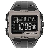 Timex Men's Expedition Grid Shock 50mm Quartz Resin Strap, Black, 16 Casual Watch (Model: TW4B24900VQ)
