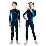 Vofiw Wetsuit for Kids Wet Suit Boys 2.5mm Neoprene Wetsuits Child Wetsuit 8 Long Sleeve Back Zip Swimsuits for Surfing Swimming (Navy, 8)