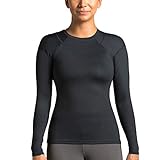 Tommie Copper Women's Pro-Grade Shoulder Support Shirt I UPF 50, Breathable, Long Sleeve Compression Shirt for Upper Body & Posture Support  - Black - Small