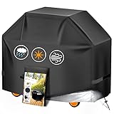 Aoretic Grill Cover, 58inch BBQ Gas Grill Cover for Charbroil/Outdoor Grill, Barbecue Waterproof, Anti-UV with Hook-and-Loop and Hem Rope for Weber Char-Broil Monument, Dyna-glo Nexgrill