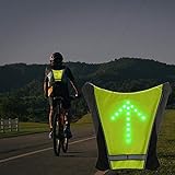 LED Turn Signal Safety Vest with Direction Indicator, USB Charging & Adjustable Bike Pack Accessory Guiding Light for Night Running Walking Cycling Gear - LED Glowing Reflective Backpack
