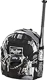 Rawlings | REMIX Backpack Equipment Bag | T-Ball & Youth Baseball / Softball | Black