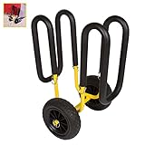 Suspenz Stand Up Paddle Board & Surfboard Transport Cart with Airless Wheels, Single-Up SUP Carrier Trolley, Yellow (22-9911)