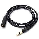 Disino 1/4 Inch Male to Female Stereo Extension Cable Gold Plated Quarter inch Headphone Extension Cable Cord- 6FT/1.8 Meters