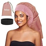 Hair Dryer Bonnet, Large Bonnet Hooded Hair Dryer Attachment for Speeds Up Drying Time & Deep Conditioning, Fits All Head Sizes & All Hair Styling, Used for Women Long Curly Braid Hair (Rose Gold)