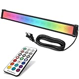 MEIKEE 25W RGB LED Wall Washer Light, Color Changing LED Strip Light with RF Remote, IP66 Waterproof, 120V RGB LED Light Bar for Outdoor Indoor Lighting Projects Wedding Church Party Stage Lighting