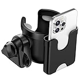 Guiseapue Stroller Cup Holder with Phone Holder, Universal Bottle Holder for Wheelchair, Walker, Bike, Scooter, Stroller Accessories for Uppababy, Nuna, Bugaboo, Doona, Gifts for Women, Mom, Men
