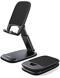 Lamicall Foldable Phone Stand for Desk - Height Adjustable Cell Phone Holder Portable Cellphone Cradle Desktop Dock Compatible with iPhone 15 14 13 Pro Max Mini, 12 11 XR X 8 7 6 Plus SE, Smartphone