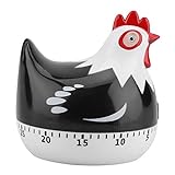 Cute Timers 60 Minutes Loud Alarm Manual Timer Chicken Cartoon Kitchen Cooking Timer Clock for Cooking Baking (Black)